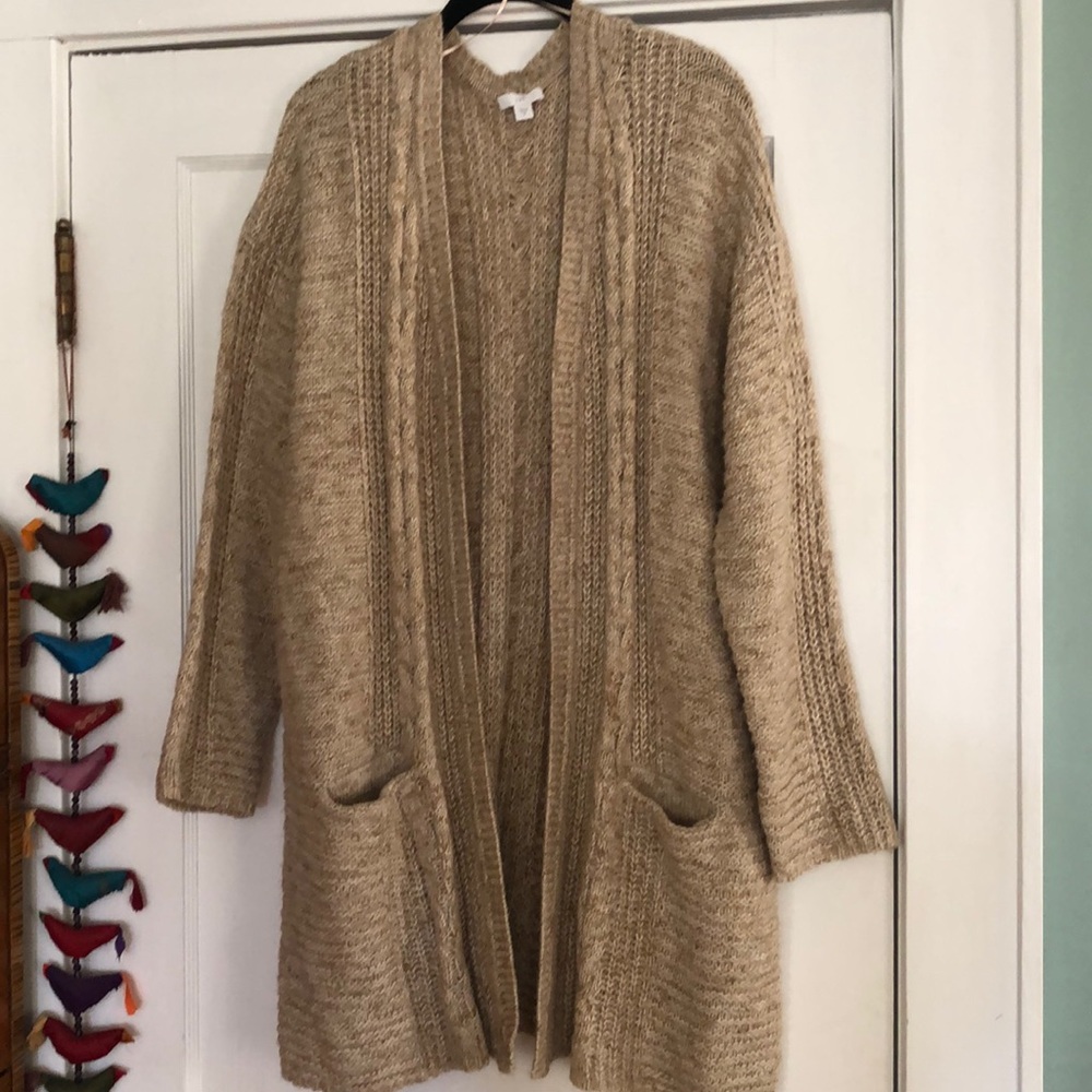 J Jill Oatmeal Long Cardigan